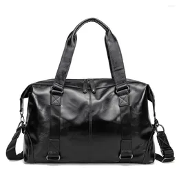 Briefcases Weysfor PU Leather Briefcase Bag Travel Suitcase Messenger Shoulder Tote Back Handbag Large Casual Business Laptop Pocket