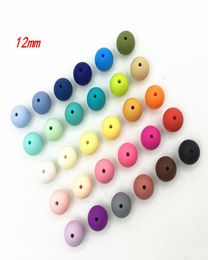 100pcslot 12mm Silicone Beads Food Grade Teething Nursing Chewing Round beads Loose Silicone Beads3412568