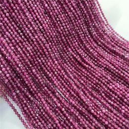 Crystal Wholesale Natural Rubys Beads Accessories Faceted 2/3/4mm Small Tiny New Diy Loose Beads for Jewellery Making Bracelet Necklace