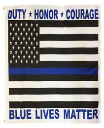 3x5Ft 90x150cm Thin Blue Line Flag Duty Honor Courage LIVES MATTER Direct factory whole1214124