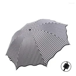 Umbrellas Parasols Lady Windproof Women Chic Ladies Umbrella Sun Compact Floral Rain Flower Lovely Foldable Female