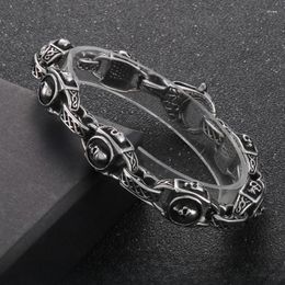 Link Bracelets CHUANGCHENG Punk Style Vintage Personalised Stainless Steel Dark Ghost Wired Chains Men's Bracelet