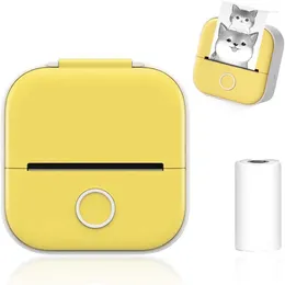 Mini Pocket Printer Yellow Plastic Portable Premium Sticker Maker Thermal