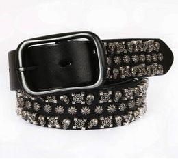 Skull Belts for Womenmen Punk Rock Style Belts Rivet Studded Hip Decorative Waistband for WomenMen High Quility4632963