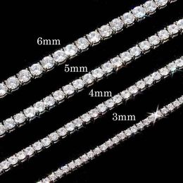 Tennis Chains Mens Necklaces Gold Silver Plated Luxury Fashion Artificial Diamond Rhinestone Hip Hop Jewellery for Women 5 6mm chain260r