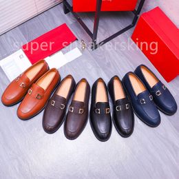 Designers Shoes Mens Brand Fashion Loafers Classic Genuine Leather Men Business Office Work Formal Dress Shoes Designer Party Wedding Flat Shoe Size 38-45