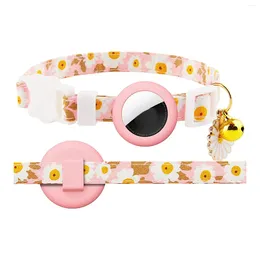 Dog Collars For Air Tag Cat Collar Kitten Breakaway With Silicone Holder Girl Boy Cats Pink