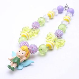 Necklaces MHS.SUN 5PCS Cute Princess Kids Chunky Necklace Girsl Child Beads Necklace Fashion Handmade Necklace For Baby Gift Party