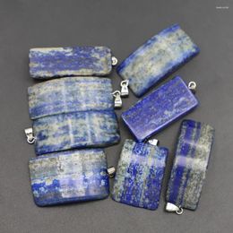 Pendant Necklaces Selling Quality Natural Stone Arched Lapis Lazuli Pendants Flat Shape Charms Fashion Jewellery Making Necklace Accessories