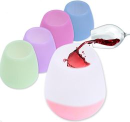 Silicone Wine glass Outdoor Unbreakable Stemless Folding Tumbler Water Bottle for Travel Camping outdoor Hydration Gear8792896