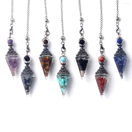 Pendant Necklaces Natural Crystal Hexagonal Shape Drop Glue Agate Healing For Making DIY Jewerly Necklace Accessories