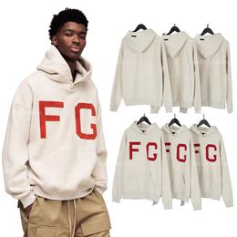 Personalized High Street Main Line Floral Gray Fg Letter Flocked Printed Sweatshirt Loose Casual Sports Hoodie Size S-xl