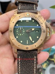 VS Factory Super Edition V2 Men's Watches Pam00382 47mm Cal. P.9000 Movement Automatic Mechanical Watch Green dial Bronze Warrior Deep Waterproof Wristwatches-93