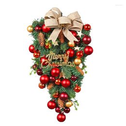 Decorative Flowers 1 PCS Hanging Ornament Christmas Artificial Wreath Decoration As Shown Plastic Metal For Front Door Wall Fireplace