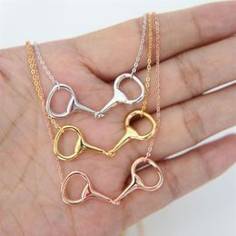 2019 New fashion high polished snaffle bit Equitation jewelry for women Delicate 925 sterling silver horse lover silver necklace299s