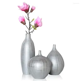 Plates Plating Masilver Silver Vase Home Living Room TV Cabinet Wine Decoration Ornaments Art Ceramic