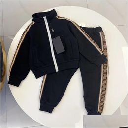 Clothing Sets Classic F Letter Kids Clothes Luxury Boys Girls Designer Jacket Pants Fashion Childrens Casual Wear Two-Piece Set Csd231 Dhx8J