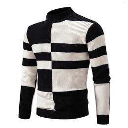 Men's Sweaters 2023 Winter Half Turtleneck Matching Pullover Sweater Knit Youth Boys Coats Knee Length Fall For Men