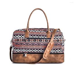 Duffel Bags Travel Bag Fitness Canvas Strap Shoe Position Large Capacity Portable Fashionable Retro Luggage