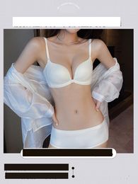 Bras Front Button Underwear For Women Gather Small Breasts Summer Thin No Underwire Large U-Shape Seamless Bra Er Set Drop Delivery Otrmv