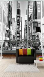 Wallpapers po Custom Stereoscopic for Walls 3D Black White Wallpaper City New York Street View 3D Wall Murals for Bedroom9608968