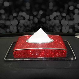 Diamond Tissue Box Holder Trim For Car Crystals Paper Towel Cover Case Car Bling Interior Accessories For Women Girl