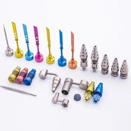 Smoking Pipe Colourful Titanium Nail Carb Cap 10mm 14mm 18.8mm Male Female Joint 6 in 1 Universal Convenient GR2 Nails Dabber Tool For Bongs Hookah Water Pipes