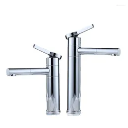 Bathroom Sink Faucets Brass Chrome And Cold Water Faucet 360 Degree Rotating Spout High Basin Mixing