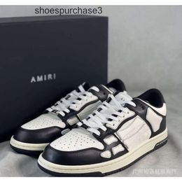 Shoes Versatile Fashion Shoe Amiiri 2024 Skel women Designer Chunky Mens Sneakers Casual Bone Top Low Genuine Leather Cowhide Board Couple's Sports DKHU