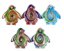 Pendant Necklaces Qianbei Wholesale 500pcs Handmade Murano Lampwork Glass Mix Colour Lovely Penguin Fit Necklace Express