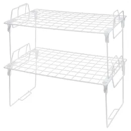 Kitchen Storage Steel 1-Tier Space-Saving Cabinet Shelf Organiser White