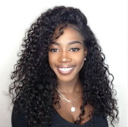 Wigs Malaysian Lace Front Wigs with Baby Hair Deep Curl Pre Plucked Remy Human Hair Wig 824 inch