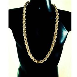 Men's Hip Hop Heavy 18K Gold Plated 9mm 30 inch Rope Chain Necklace252G