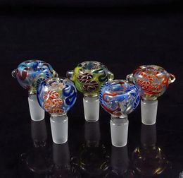 Hookahs 14mm,19mm inside out glass bowl mixed Colours Smoking pipe slide for bong water pipe