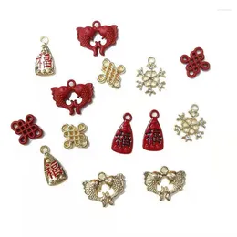 Charms Creative Lucky Bag Chinese Knot Snowflake Dripping Oil Alloy Ladies Jewelry Accessories DIY Handmade Earrings Necklaces Pendants