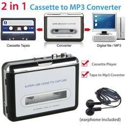 Earphones Usb2.0 Portable Tape to Pc Super Cassette to Mp3 Audio Music Cd Digital Player Converter Capture Recorder +headphone