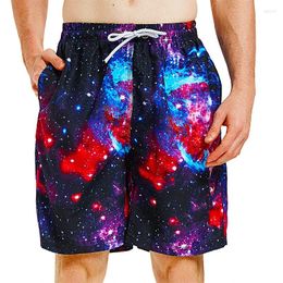 Men's Shorts Quick Dry Running Men Swimsuit Man Swimwear Mens Short Pants Starry Sky Print Surf Joggers Sport Gym Beach Wear