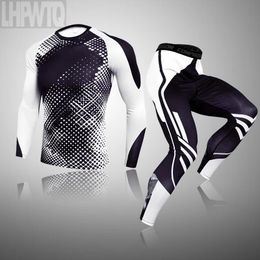 Underpants New Top Quality Ski Clothing Compression Men Underwear Sets Sweat Quick Drying Cycling Thermal Underwear Men Sportswear Clothing