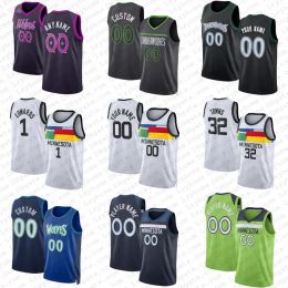 Custom Mens Women kids Anthony Edwards Rudy Gobert Karl-Anthony Towns Basketball Jersey Minnesotas Timberwolve DAngelo Russell Wendell Moore Jr. Jaden McDaniels