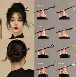 Hair Clips Vintage Chinese Style Black Wooden Flower Hairpin Jewelry Sticks For Women Autumn Temperament Accessories Wedding Gift