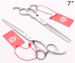 Z1006 7quot 440C Purple Dragon Silver Professional Human Hair Scissors Barberquots Hairdressing Shears Cutting and Thinning Sc4161660