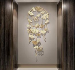 Wall Stickers Chinese Luxury Wrought Iron Ginkgo Leaf Sticker Ornaments Home Livingroom Decoration El Store Mural Crafts6933088