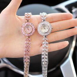 Wristwatches Luxury Beimu Noodle Fish Silver Chain With Diamond Bracelet Quartz Waterproof Watch For Ladies Sweet Pink Clock Women's Gift