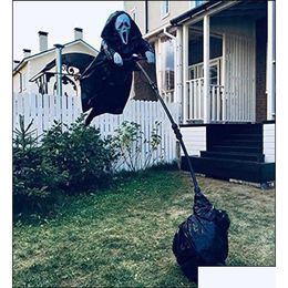 Other Festive Party Supplies Home Garden Ghostface Scarecrow Halloween Scary Hanging Screaming For Prop Decoration P0827 Drop Deliv Dhcok