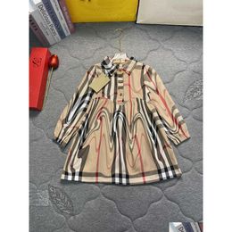 Girls Dresses 23Ss Dress Kids Designer Clothes Girl Plaid Shirt With Lapels High Quality Drop Delivery Baby Maternity Clothing Dhbi7