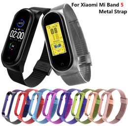 For Mi Band 5 Metal Strap Stainless Steel Antilost Zinc Alloy Metal Strap For Xiaomi mi band 5 Bracelet Milanese Band8558576