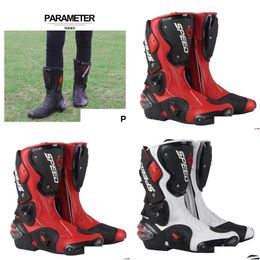 Racing Shoes Motorcycle Long Mountain Road Riding Anti Slip Protection Off-Road Lightweight Boots Drop Delivery Mobiles Motorcycles Dhr1N