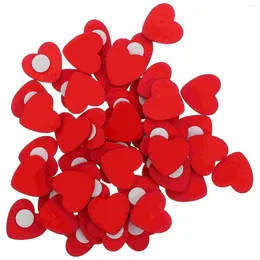 Vases 50 Pcs Wood Appliques Label Stickers For Valentine's Day Adhesive Seal Wooden Red Heart Gift Decals