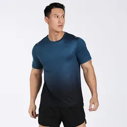 Men's T Shirts Outdoor Running Sports Short Sleeved Casual Elastic Breathable Round Neck Quick Drying T-shirt