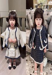 Kids girl jacket with vest dress sets autumn Baby girls coats suits Clothing Children039s outfit7888344